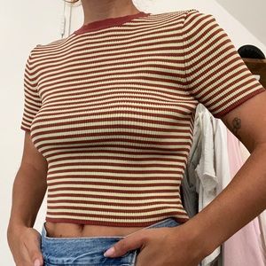 Zara Striped Cropped Tee